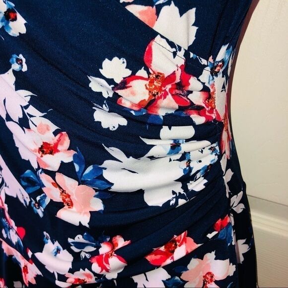 Elle ruffle faux wrap knee length floral dress xs - Picture 7 of 13